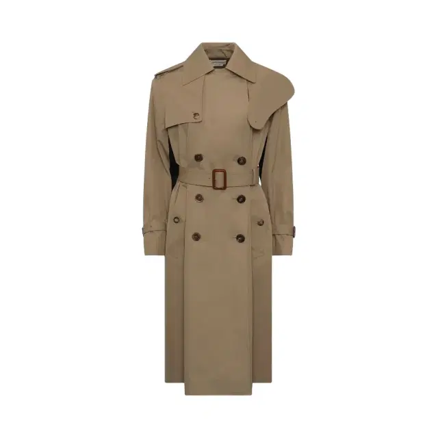 Alexander McQueen Graffiti Trench Coat in Beige Beige/black