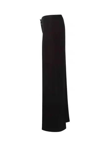 Alexander McQueen Herringbone Wide Leg Pants in Chocolate Brown | Thumbnail 2