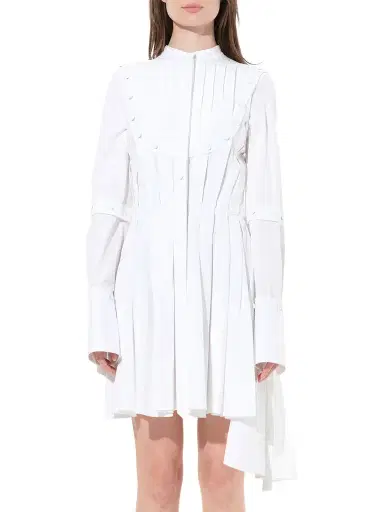 Alexander McQueen Pleated Sleeves Cotton Dress | Thumbnail 1