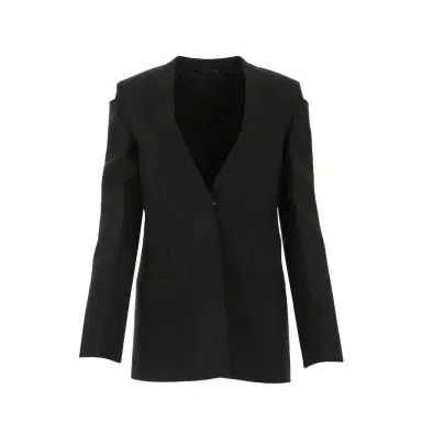 Givenchy Collarless Blazer Jacket in Wool And Mohair | Thumbnail 1 Givenchy Collarless Blazer Jacket in Wool And Mohair | Thumbnail 1