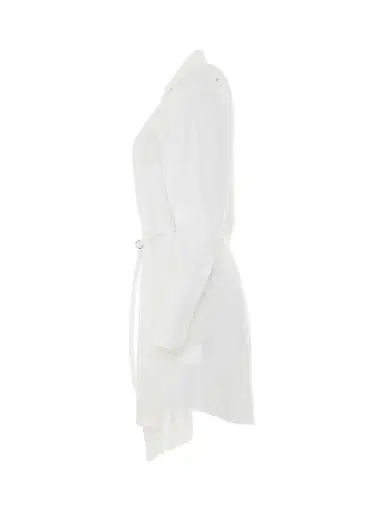 Off-White Corporate Plisse Shirt Dress in White/black White | Thumbnail 2