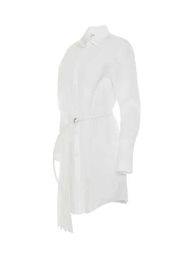 Off-White Corporate Plisse Shirt Dress in White/black White | Thumbnail 3