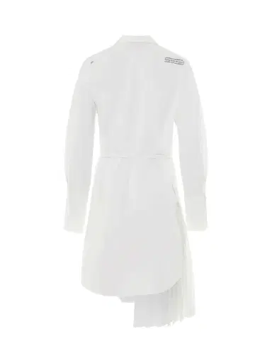 Off-White Corporate Plisse Shirt Dress in White/black White | Thumbnail 4