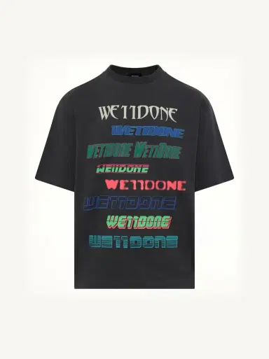 We11Done Multi Logo T-shirt in Charcoal Grey | Thumbnail 3 We11Done Multi Logo T-shirt in Charcoal Grey | Thumbnail 3