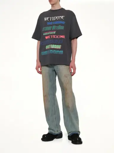 We11Done Multi Logo T-shirt in Charcoal Grey | Thumbnail 4 We11Done Multi Logo T-shirt in Charcoal Grey | Thumbnail 4