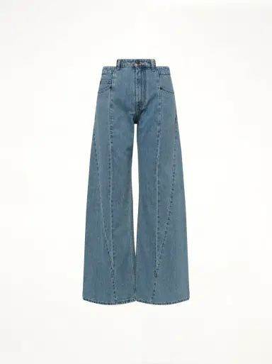 Maison Margiela Cut Out Waistband Relaxed Fit Denim Jeans Blue | Thumbnail 3