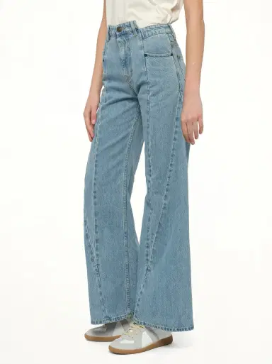 Maison Margiela Cut Out Waistband Relaxed Fit Denim Jeans Blue | Thumbnail 5
