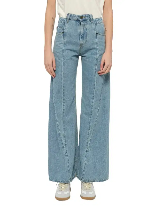 Maison Margiela Cut Out Waistband Relaxed Fit Denim Jeans Blue