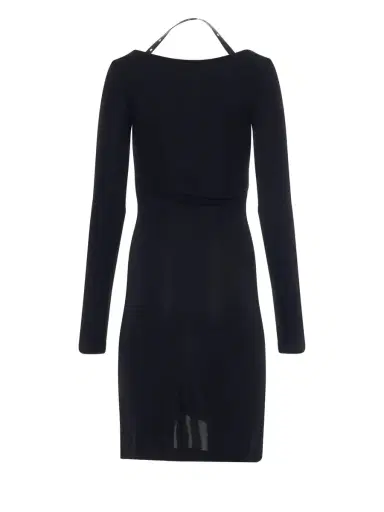 Off-White Fluid Jersey Twisted Long Sleeve Dress | Thumbnail 4