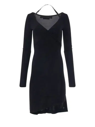Off-White Fluid Jersey Twisted Long Sleeve Dress | Thumbnail 1