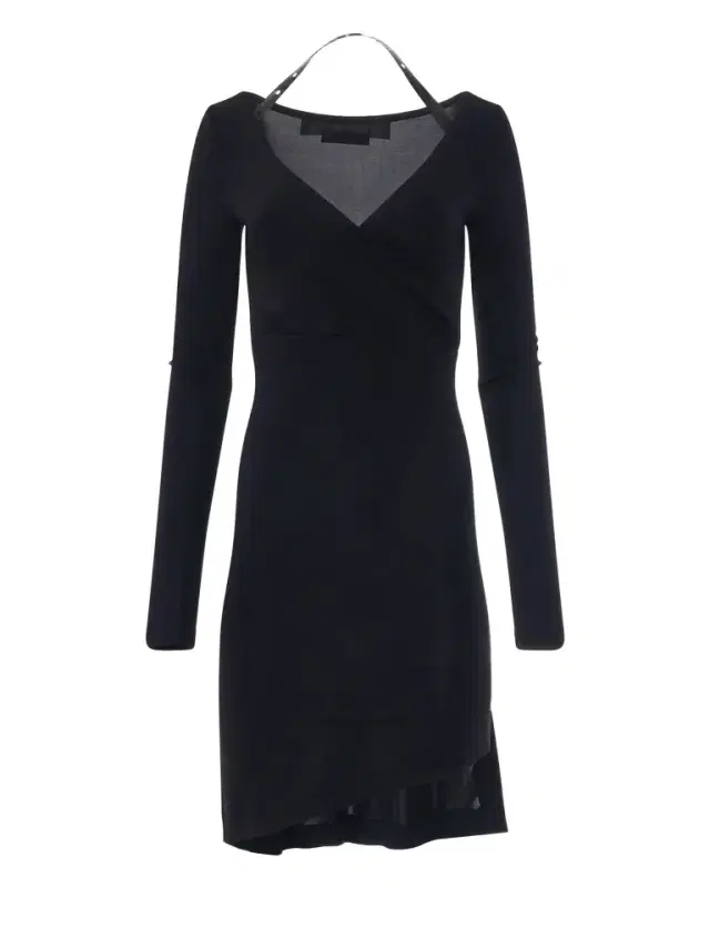 Off-White Fluid Jersey Twisted Long Sleeve Dress