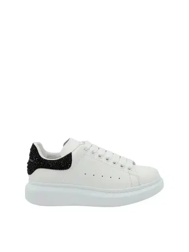 Alexander McQueen Larry Oversized Heel Sneaker in White/black Crystal | Thumbnail 1 Alexander McQueen Larry Oversized Heel Sneaker in White/black Crystal | Thumbnail 1