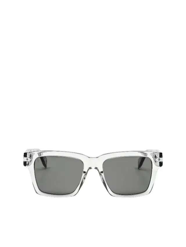 Hublot Crystal Square Acetate Sunglasses With Solid Smoke Lens Clear