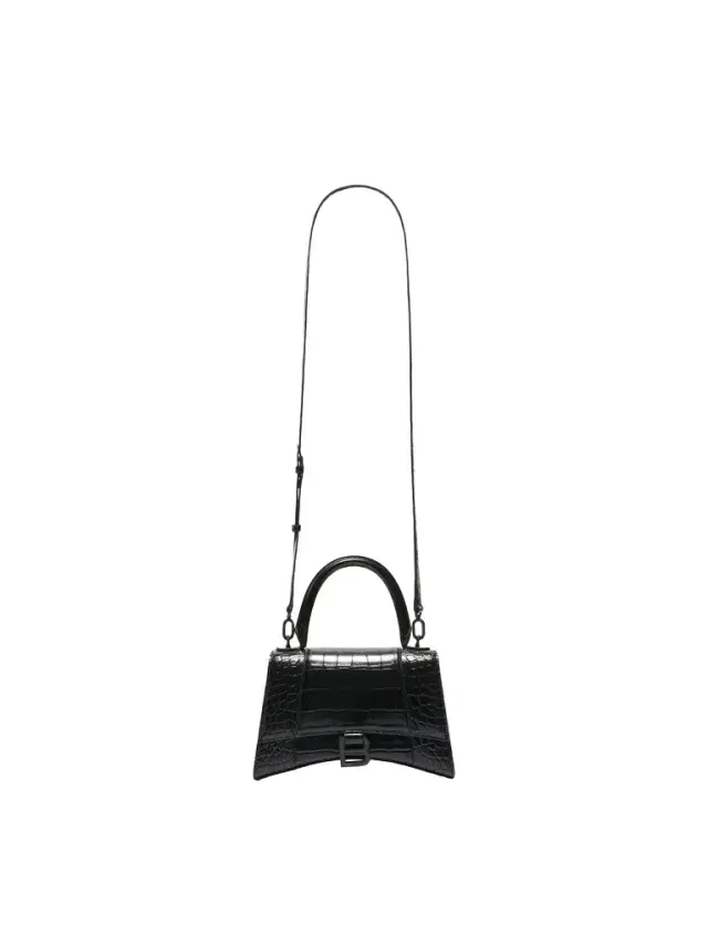 Balenciaga Hourglass Small Croco Embossed Bag