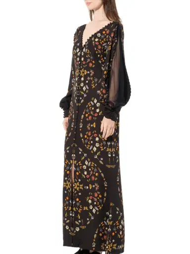 Alexander McQueen IV Long Sleeve Silk Dress | Thumbnail 5 Alexander McQueen IV Long Sleeve Silk Dress | Thumbnail 5