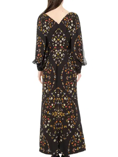 Alexander McQueen IV Long Sleeve Silk Dress | Thumbnail 6 Alexander McQueen IV Long Sleeve Silk Dress | Thumbnail 6