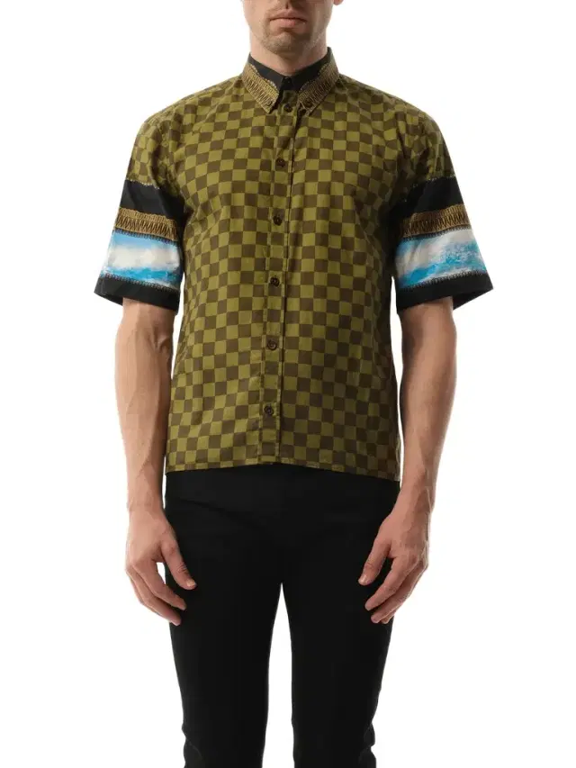 Givenchy Podium Short Sleeve Shirt in Khaki Green