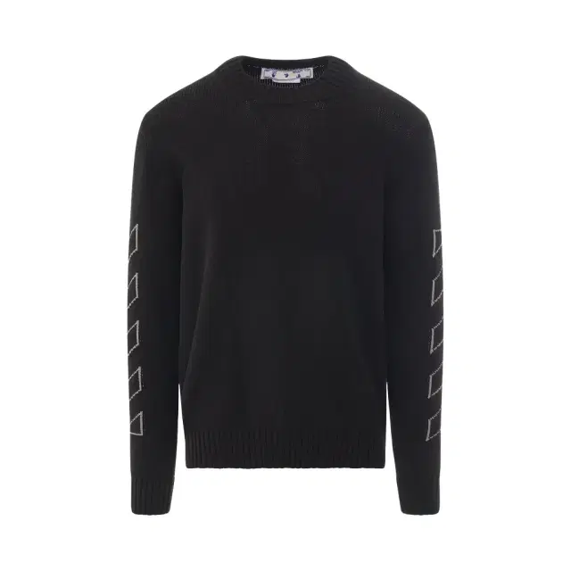Off-White Diagonal Outline Knit Crewneck
