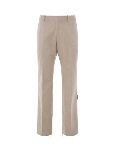 Off-White Tag Wool Slim Zip Pant in Bone White | Thumbnail 1