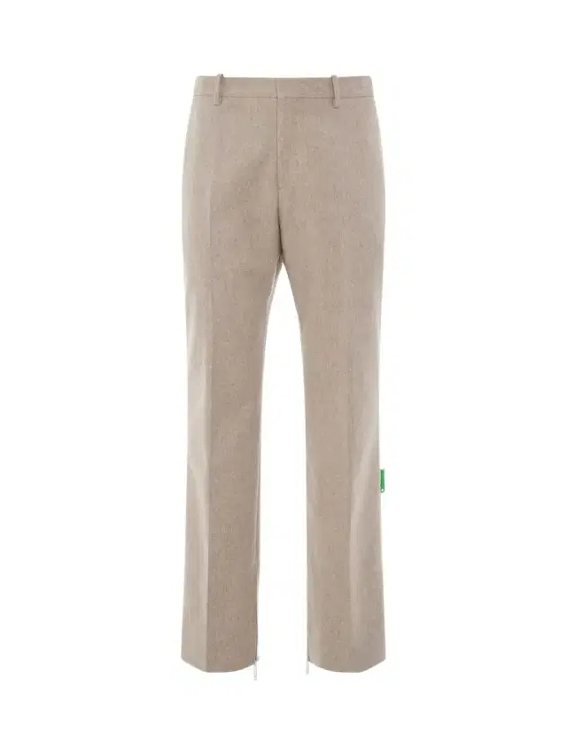 Off-White Tag Wool Slim Zip Pant in Bone White