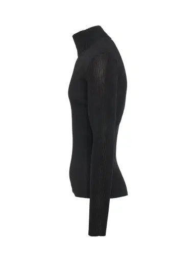 Off-White Helvetica Fine Knit Rib Turtleneck | Thumbnail 2 Off-White Helvetica Fine Knit Rib Turtleneck | Thumbnail 2