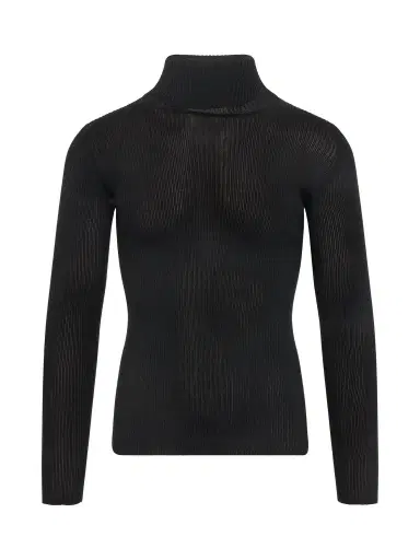 Off-White Helvetica Fine Knit Rib Turtleneck | Thumbnail 1 Off-White Helvetica Fine Knit Rib Turtleneck | Thumbnail 1