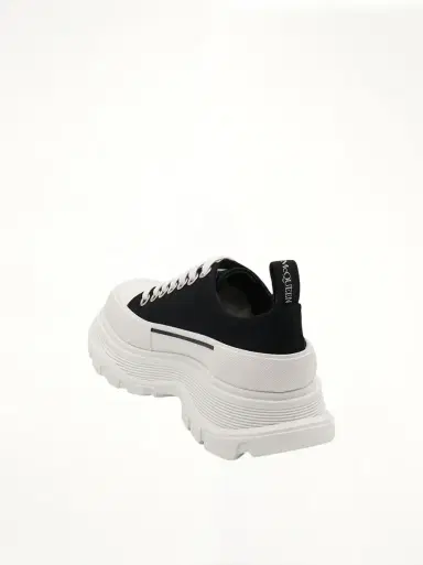 Alexander McQueen Tread Slick Canvas Lace-up Shoes in Black/white | Thumbnail 2 Alexander McQueen Tread Slick Canvas Lace-up Shoes in Black/white | Thumbnail 2