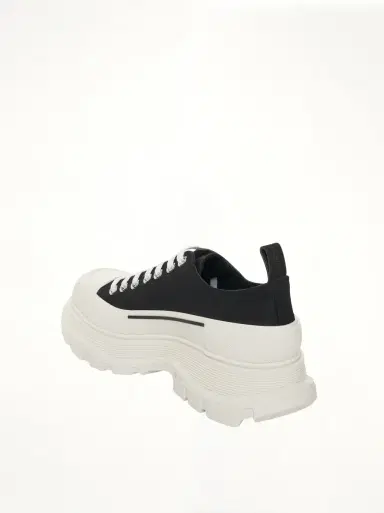 Alexander McQueen Tread Slick Canvas Lace-up Shoes in Black/white Black | Thumbnail 2 Alexander McQueen Tread Slick Canvas Lace-up Shoes in Black/white Black | Thumbnail 2