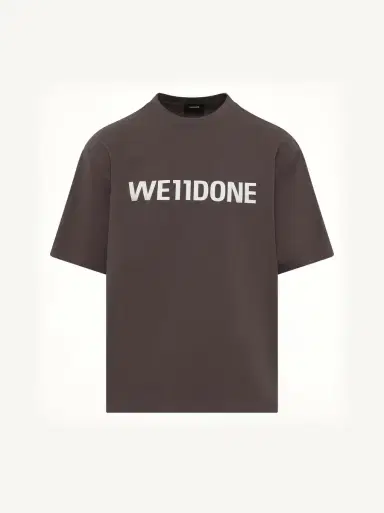 We11Done Basic Logo Large T-shirt in Charcoal Black | Thumbnail 3