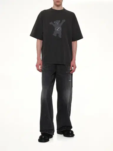 We11Done Teddy Logo T-shirt in Charcoal Black | Thumbnail 4 We11Done Teddy Logo T-shirt in Charcoal Black | Thumbnail 4