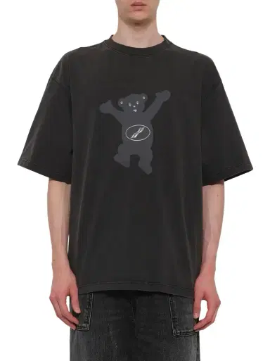 We11Done Teddy Logo T-shirt in Charcoal Black | Thumbnail 1 We11Done Teddy Logo T-shirt in Charcoal Black | Thumbnail 1