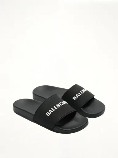 Balenciaga 3D Logo Rubber Pool Slide Sandal in Black/white | Thumbnail 3 Balenciaga 3D Logo Rubber Pool Slide Sandal in Black/white | Thumbnail 3