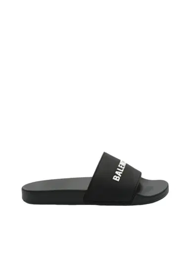 Balenciaga 3D Logo Rubber Pool Slide Sandal in Black/white | Thumbnail 1 Balenciaga 3D Logo Rubber Pool Slide Sandal in Black/white | Thumbnail 1
