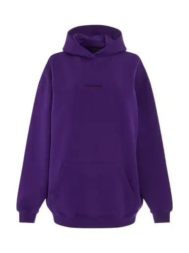 Balenciaga Medium Fit Hoodie in Deep Purple/black Purple | Thumbnail 1 Balenciaga Medium Fit Hoodie in Deep Purple/black Purple | Thumbnail 1