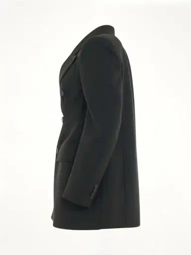 Balenciaga Double Breasted Hourglass Blazer in Khaki/black Green | Thumbnail 2 Balenciaga Double Breasted Hourglass Blazer in Khaki/black Green | Thumbnail 2
