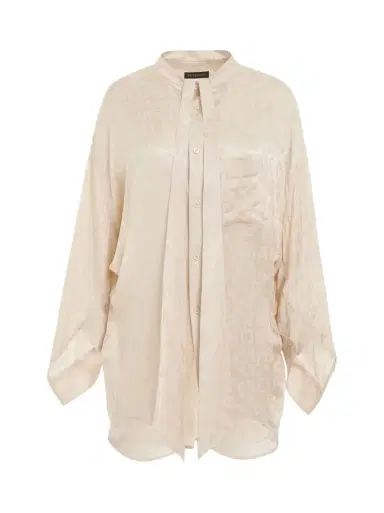 Balenciaga Twisted Swing Blouse in Dusty Ivory White | Thumbnail 1 Balenciaga Twisted Swing Blouse in Dusty Ivory White | Thumbnail 1