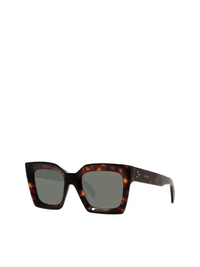 Celine Cl40130i Square Sunglasses With Green Lens