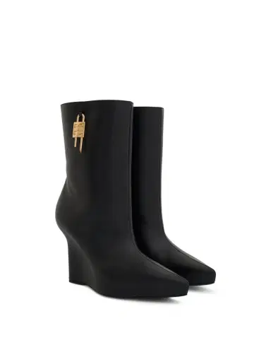 Givenchy G Lock Wedge Low Box Leather Boots | Thumbnail 3
