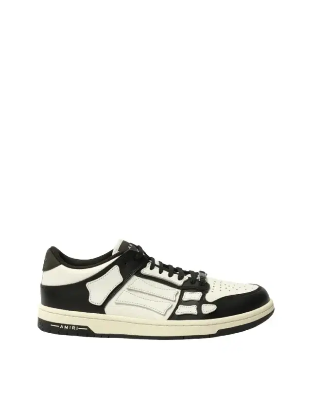 Skeleton Top Low Sneaker in Black/white