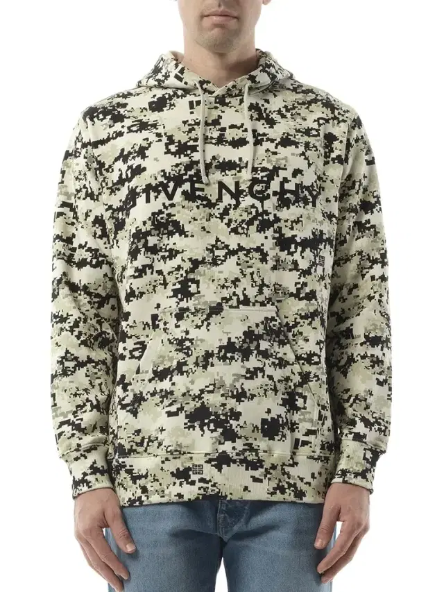 Givenchy Camo All Over Hoodie in Pearl Beige/black Beige