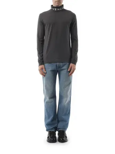Givenchy Faded Logo Dyed Long Sleeve T-shirt in Black/grey Black | Thumbnail 4