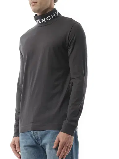 Givenchy Faded Logo Dyed Long Sleeve T-shirt in Black/grey Black | Thumbnail 5