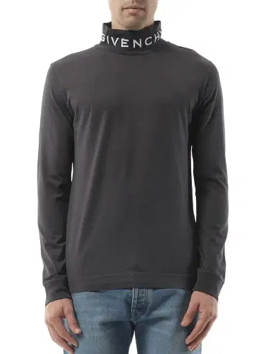 Givenchy Faded Logo Dyed Long Sleeve T-shirt in Black/grey Black | Thumbnail 1