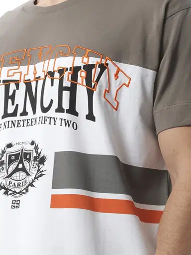 Givenchy College Print Stripes Logo T-shirt in Grey/white | Thumbnail 2 Givenchy College Print Stripes Logo T-shirt in Grey/white | Thumbnail 2