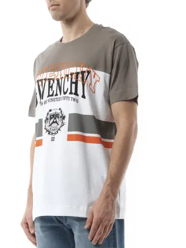 Givenchy College Print Stripes Logo T-shirt in Grey/white | Thumbnail 5 Givenchy College Print Stripes Logo T-shirt in Grey/white | Thumbnail 5