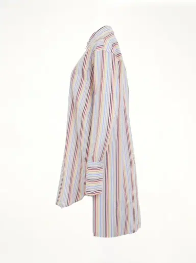 Loewe Stripe Deconstructed Silk Shirt Dress in Yellow/blue/orange Yellow | Thumbnail 2 Loewe Stripe Deconstructed Silk Shirt Dress in Yellow/blue/orange Yellow | Thumbnail 2