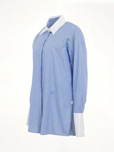 Loewe Stripe Long Shirt in Blue/white Blue | Thumbnail 3 Loewe Stripe Long Shirt in Blue/white Blue | Thumbnail 3