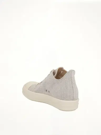 RICK OWENS DRKSHDW Drkshdw Low Denim Sneakers in Melange Milk/milk Grey | Thumbnail 2 RICK OWENS DRKSHDW Drkshdw Low Denim Sneakers in Melange Milk/milk Grey | Thumbnail 2