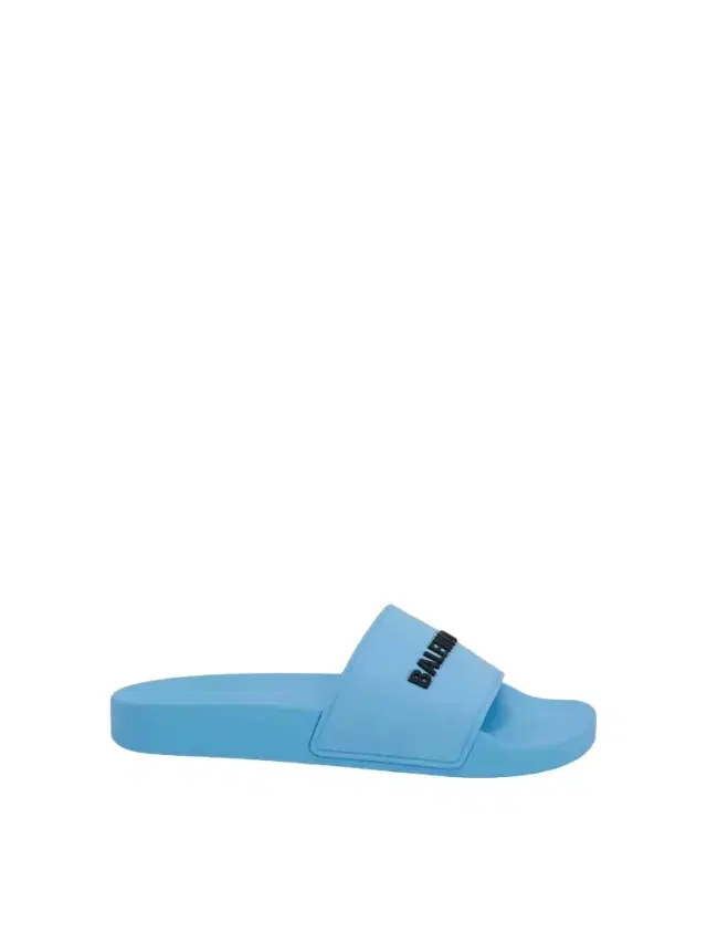 Balenciaga 3D Logo Pool Slide Sandal in Sky Blue/black Blue