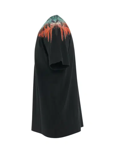 Marcelo Burlon Icon Wings Regular Fit T-shirt in Black/orange Black | Thumbnail 2